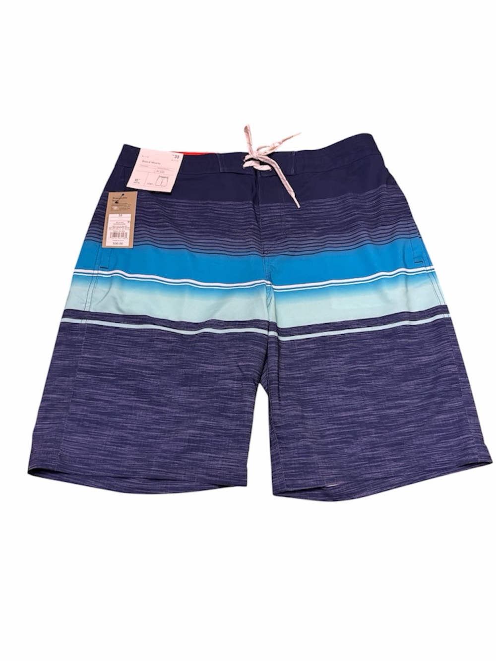 Coastal Summer Beach Goodfellow Swim Trunks Blue Stripe Size 33 NWT